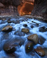 leaf, narrows, zion, glow, water, 